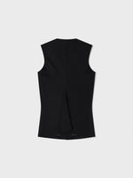 Waist Point Wool Vest - Black
