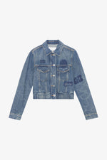 Wash Patch Denim Bomber Jacket