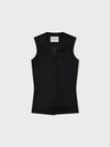 Waist Point Wool Vest - Black