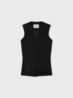 Waist Point Wool Vest - Black