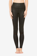 High-Waist Moto Legging - Black Performance Leather/BlkG