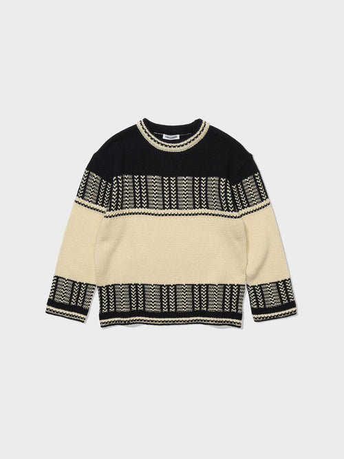 Jacquard Knit Sweater - Black