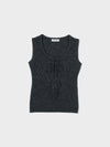 Lace Up Knitted Vest - Solid Charcoal