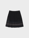 Reversible Wool Pleats Skirts - Check