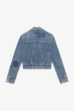 Wash Patch Denim Bomber Jacket