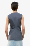 Waist Point Wool Vest - Grey