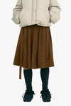 Suede Belted Skirt - Brown