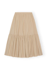 Cotton Poplin Maxi Flounce Skirt - Curds and Whey