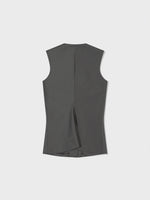 Waist Point Wool Vest - Grey