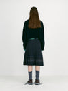 Reversible Wool Pleats Skirts - Check