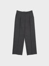Belted Point Trousers - Melange Grey