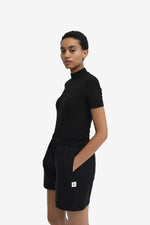 Modal Ribbed Mockneck T-shirt - Black