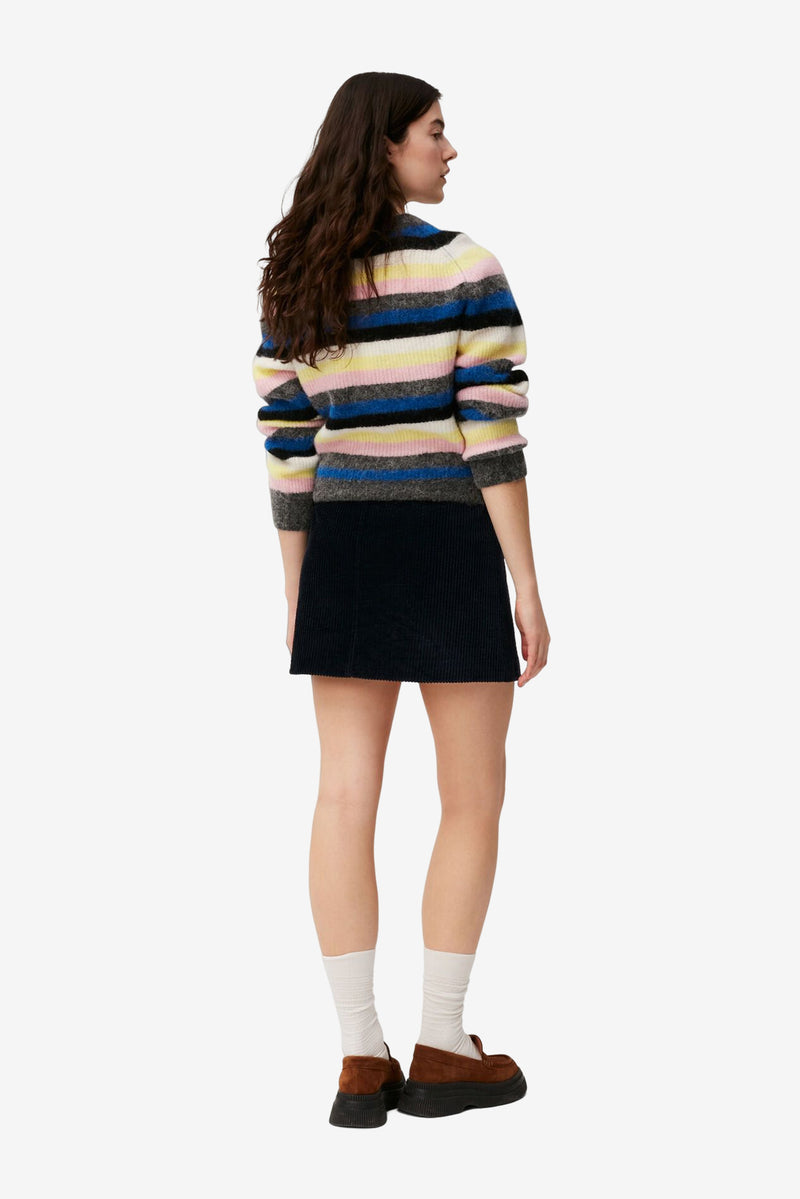 Stripe Wool Cardigan - Nautical Blue