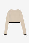 Cropped O-neck Cardigan - Alabaster Gleam