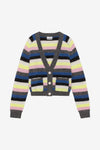 Stripe Wool Cardigan - Nautical Blue