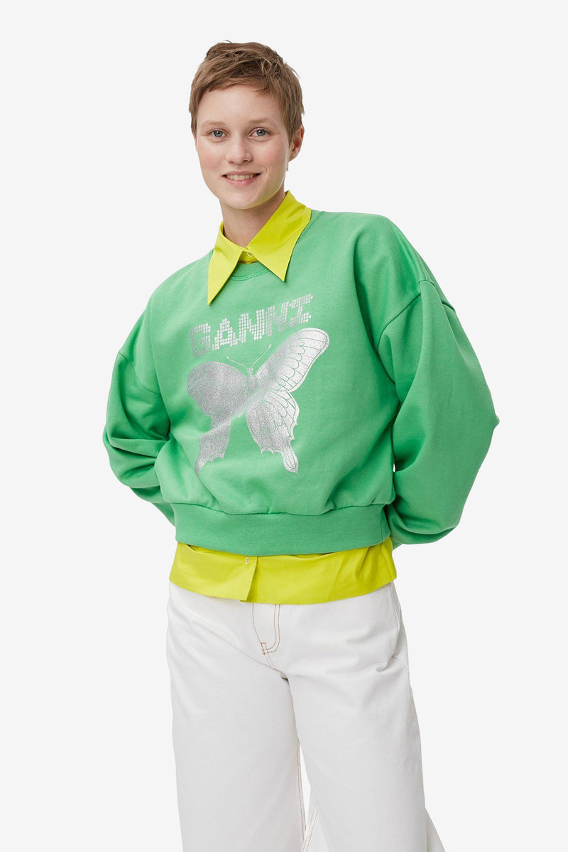 Green Butterfly Sweatshirt - Kelly Green