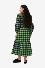 Green Seersucker Check Maxi Smock Dress - Peapod