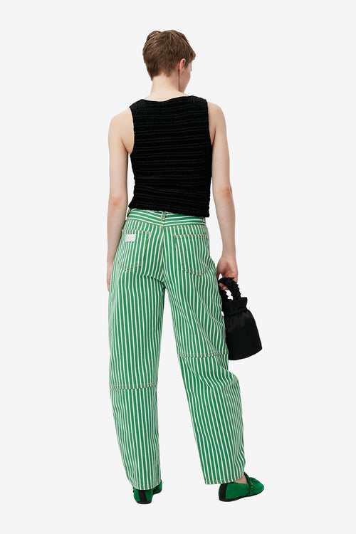 Stripe Denim Stary - Kelly Green