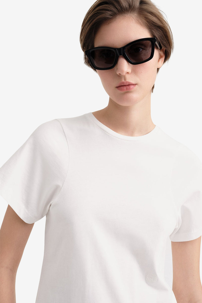 Curved Seam Tee - Off-White