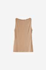 Sleeveless Boat Neck Top - Nutmeg