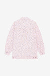 Oversized Flower Print Denim Jacket - Pink Tulle