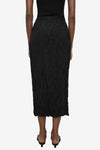 Crinkled Silk Slip Skirt - Black