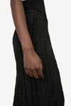 Crinkled Silk Slip Skirt - Black