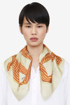 Knotted Monogram Silk Scarf - Bloody Mary