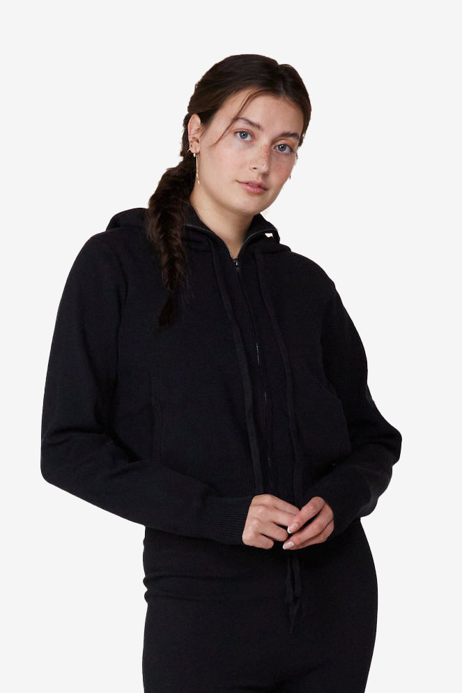 Ellipse Crop Hoodie - Black