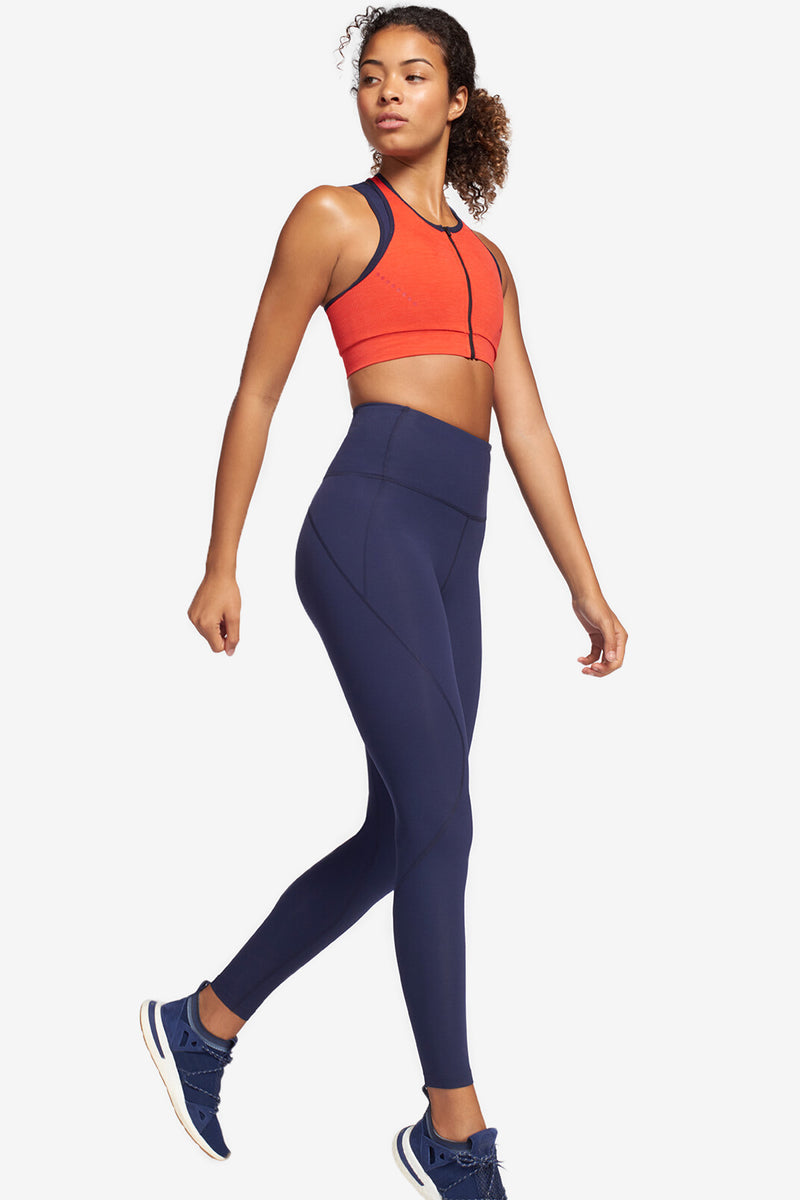 Blackout Zip Bra - Coral