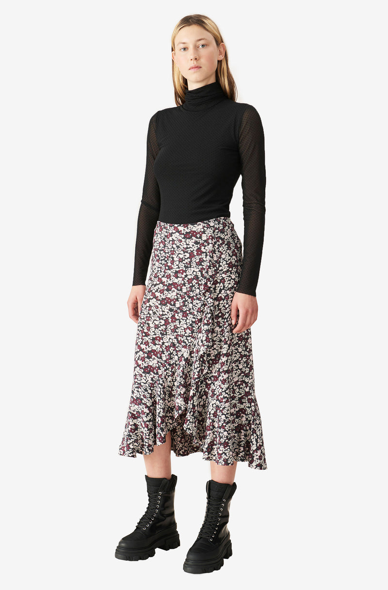 Printed Crepe Skirt