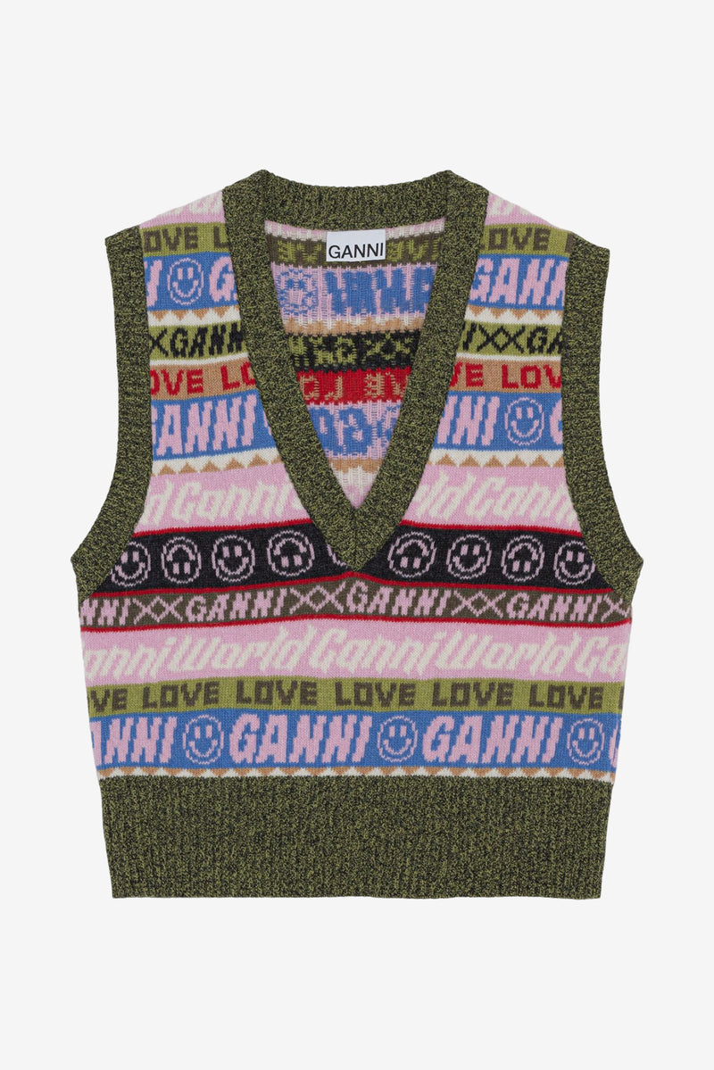 Graphic V-neck Vest