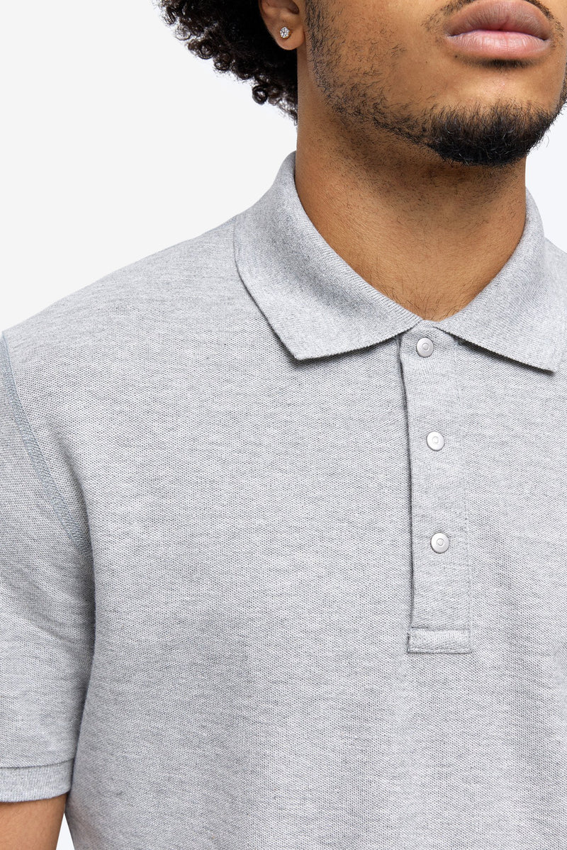 Athletic Pique Polo - Grey