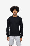 Lightweight Terry Embroidered Crewneck - Black