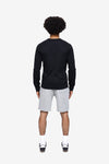 Lightweight Terry Embroidered Crewneck - Black