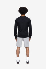 Lightweight Terry Embroidered Crewneck - Black