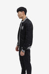 Men's Woven Satin Logo Stadium Jacket