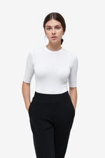 Modal Ribbed T-Shirt - White