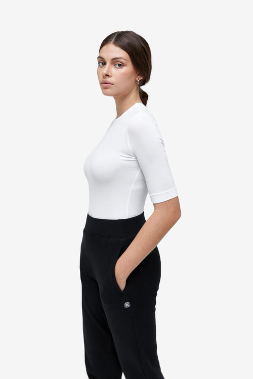 Modal Ribbed T-Shirt - White