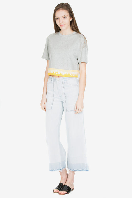 ELASTIC LOGO SHORT-SLEEVE TEE - HEATHER GREY