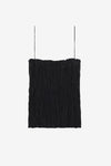 Crinkled Silk Top - Black