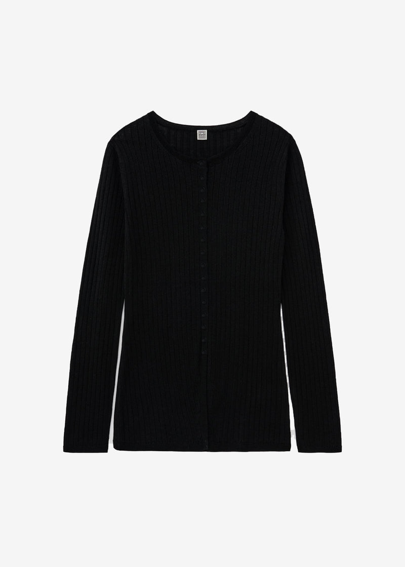 Mercerized Cardigan - Black