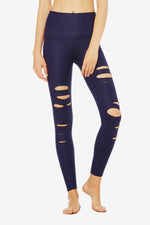 High-Waist Ripped Warrior - Rich Navy