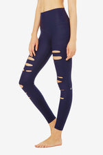 High-Waist Ripped Warrior - Rich Navy