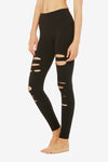 High-Waist Ripped Warrior - Black