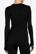 Long-sleeve Rib Crew - Black