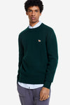 Baby Fox Patch Cosy R-neck Pullover - Dark Green