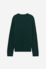 Baby Fox Patch Cosy R-neck Pullover - Dark Green