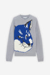 Big Fox Head Jacquard Pullover - Grey #Unisex