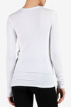 Long-sleeve Rib Crew - White